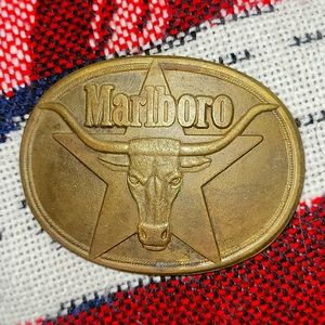 Marlboro solid brass belt buckle